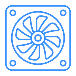 A blue square with a circular design on it.